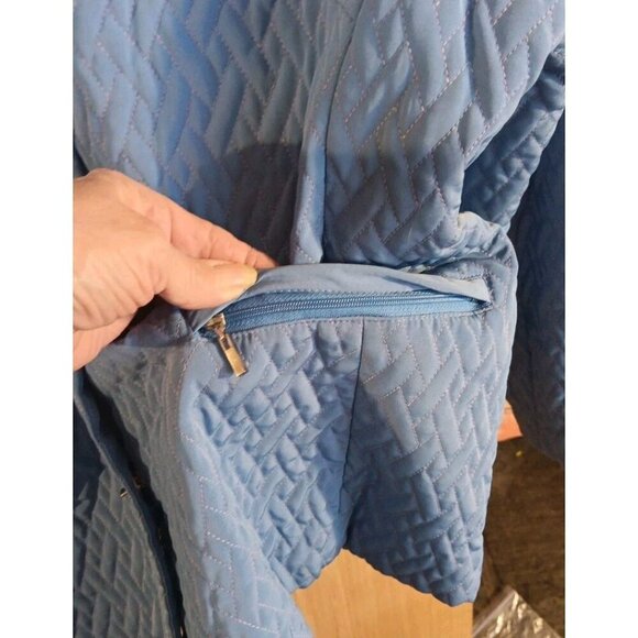 TALBOTS Women’s Size XL JACKET Coat Lined Spring Fall Pea Coat Quilted Pale Blue - Picture 6 of 6